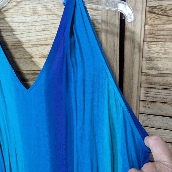 Dera Lauren Blue and Teal Button-Up Blouse and Dress Set Size 1X - Picture 12 of 15